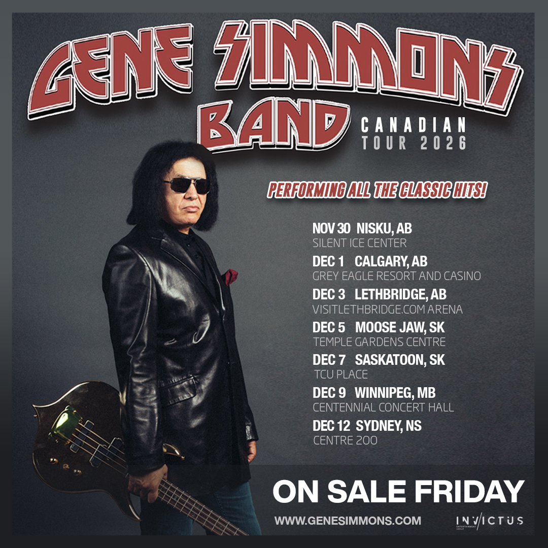 Gene Simmons Band Canadian Tour 2026. Tickets on sale Friday May 1, 2026.