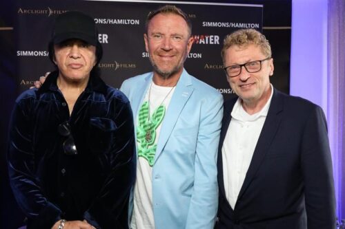 Source: Arclight Films. (L-R): Kiss co-founder Gene Simmons, Renny Harlin and Arclight Films chairman Gary Hamilton in Cannes for the ‘Deep Water’ buyers presentation.